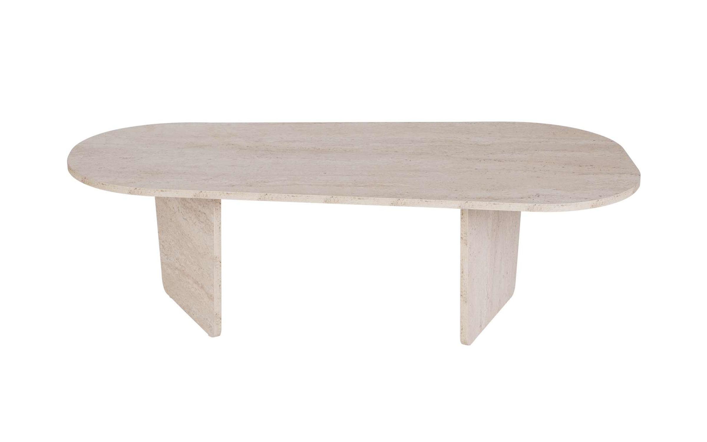 Masuta de cafea Ovalis, decor travertin  8